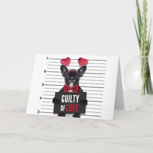 Mugshot Guilty Love Dog Funny Valentines Day Card