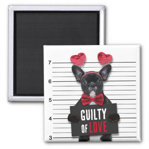 Mugshot Guilty Love Dog Funny Valentines Day Magnet