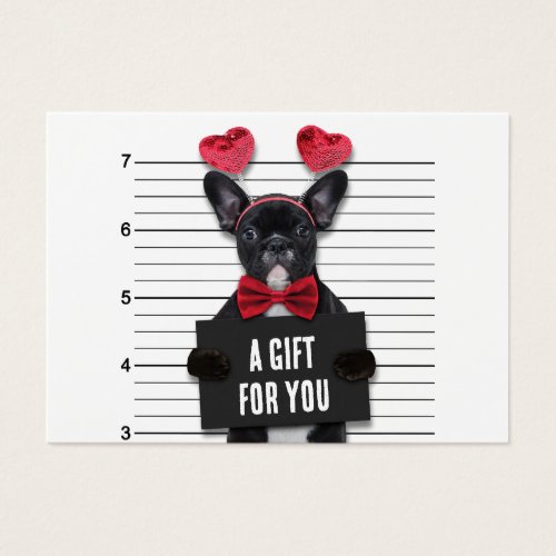 Mugshot Guilty Love Dog Valentines Day Gift Card