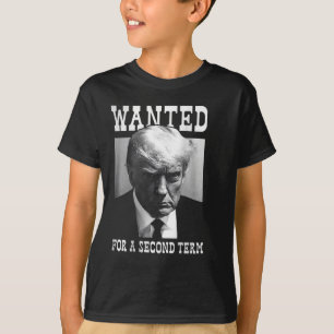 Mugshot Wanted For Second Term 2024 (on Back)  T-Shirt