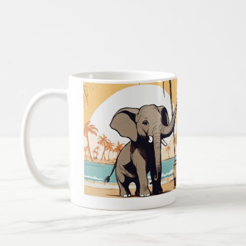 MugSpritz  Splash Whimsical Baby Elephant design Coffee Mug