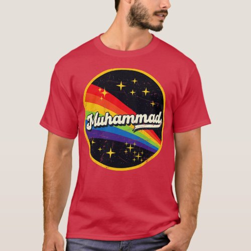 Muhammad Rainbow In Space Vintage GrungeStyle T_Shirt