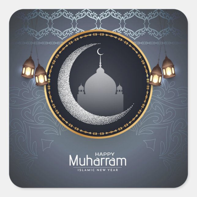 Muharram Islamic new Year Square Sticker (Front)