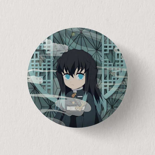 Muichiro Tokito Chibi Button (Front)