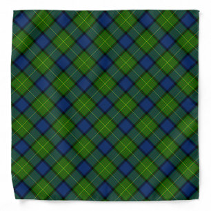 Muir Moore tartan green blue plaid Bandana