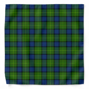 Muir Moore tartan green blue plaid Bandana