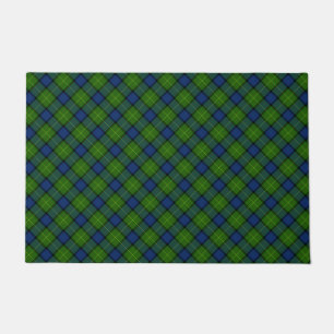 Muir Moore tartan green blue plaid Doormat