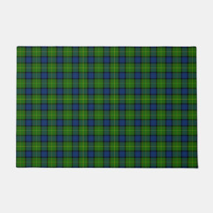 Muir Moore tartan green blue plaid Doormat