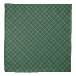 Muir Moore tartan green blue plaid Duvet Cover