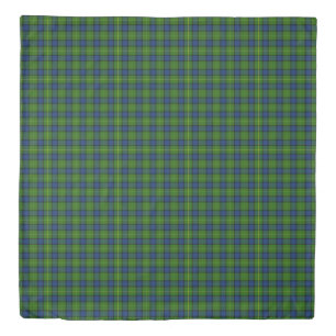 Muir Moore tartan green blue plaid Duvet Cover
