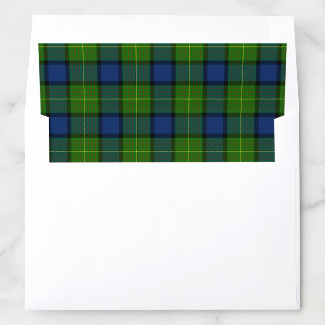 Muir Moore tartan green blue plaid Envelope Liner (In Envelope)