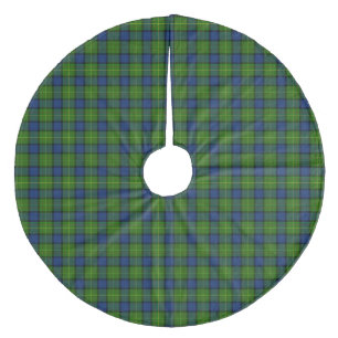 Muir Moore tartan green blue plaid Fleece Tree Skirt