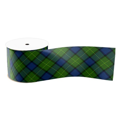 Muir Moore tartan green blue plaid Grosgrain Ribbon