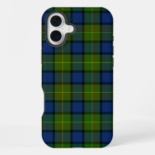 Muir Moore tartan green blue plaid iPhone 16 Plus Case