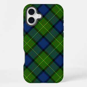 Muir Moore tartan green blue plaid iPhone 16 Plus Case