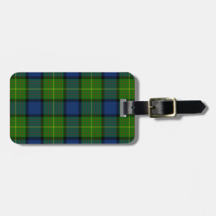 Muir Moore tartan green blue plaid Luggage Tag
