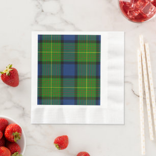 Muir Moore tartan green blue plaid Napkins