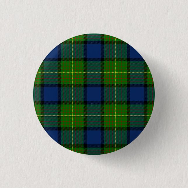 Muir Moore tartan green blue plaid Pinback Button (Front)