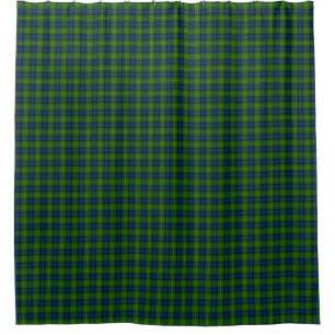 Muir Moore tartan green blue plaid Shower Curtain