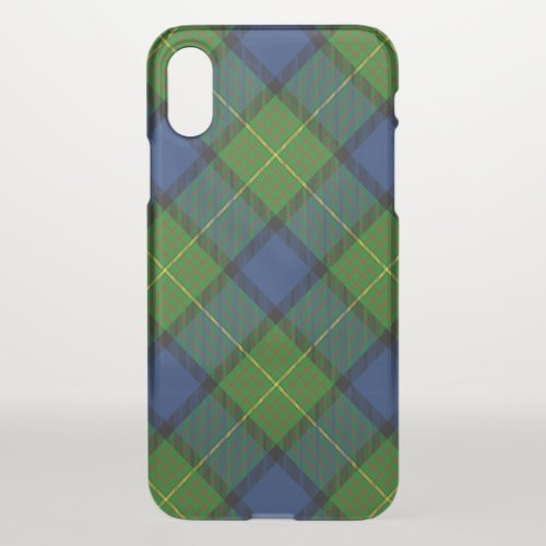 Muir Moore tartan green blue plaid iPhone XS Case