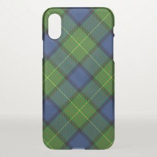 Muir Moore tartan green blue plaid iPhone X Case