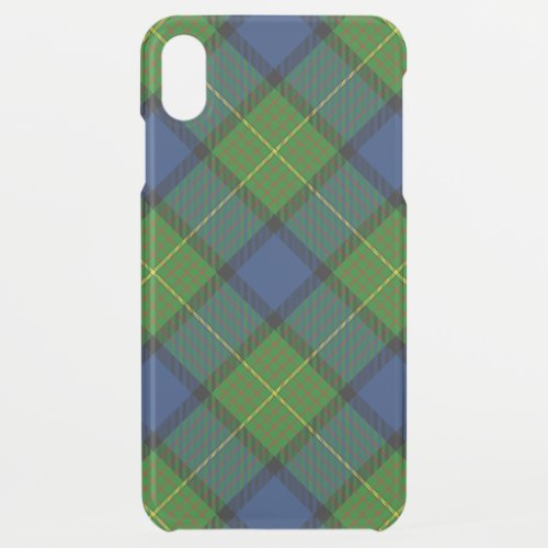 Muir Moore tartan green blue plaid iPhone XS Max Case