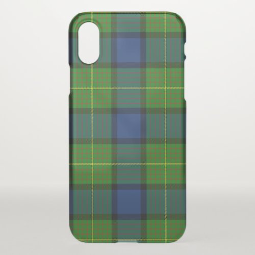 Muir Moore tartan green blue plaid iPhone X Case