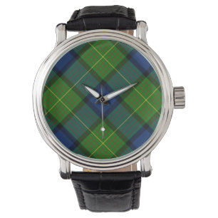 Muir Moore tartan green blue plaid Watch