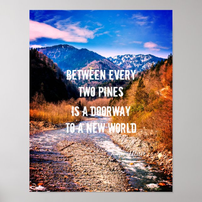 Muir quote nature art quote poster mountains (Front)
