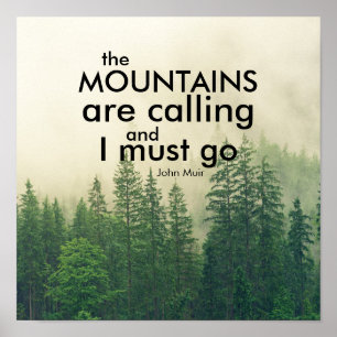 Muir quote poster the mountains are calling