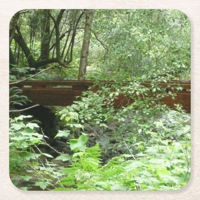 Muir Woods Bridge I Square Paper Coaster (Front)