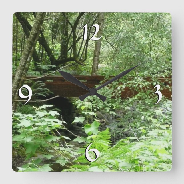 Muir Woods Bridge I Square Wall Clock (Front)