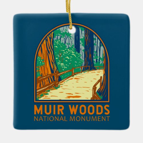 Muir Woods National Monument California Emblem Ceramic Ornament