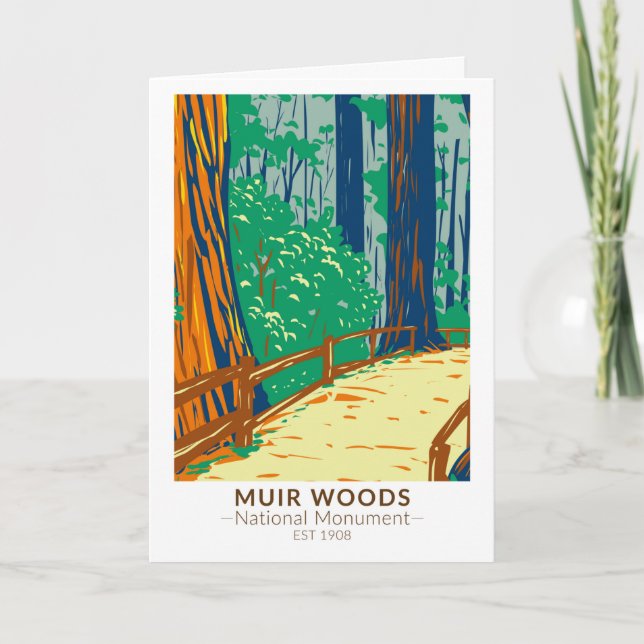 Muir Woods National Monument California Vintage Card (Front)