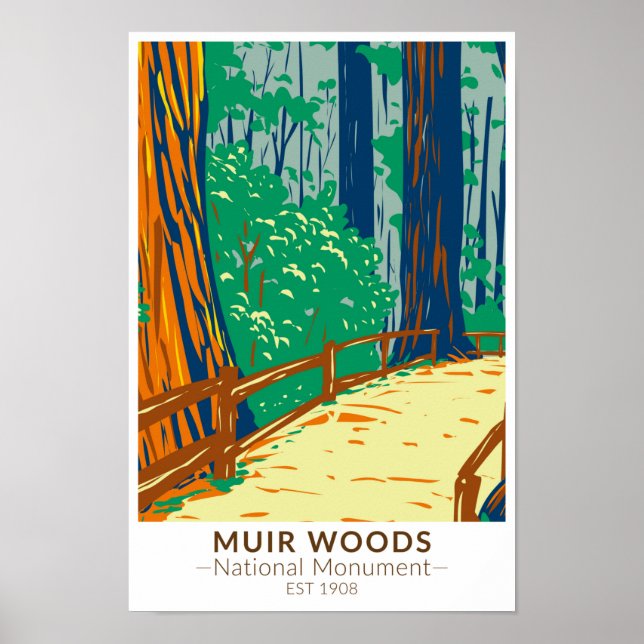 Muir Woods National Monument California Vintage Poster (Front)