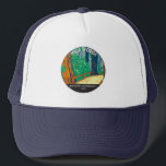Muir Woods National Monument California Vintage  Trucker Hat<br><div class="desc">Muir Woods vector artwork design. It is an old-growth coastal redwood forest. Due to its proximity to the Pacific Ocean,  the forest is regularly shrouded in a coastal marine layer fog,  contributing to a wet environment that encourages vigorous plant growth.</div>