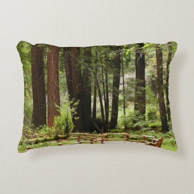 Muir Woods Path I Nature Photography Accent Pillow (Front)