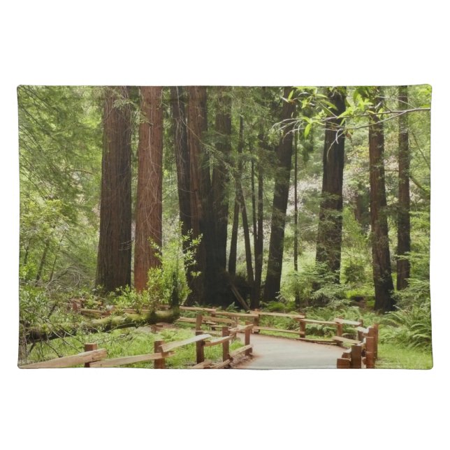 Muir Woods Path I Nature Photography Cloth Placemat (Front)