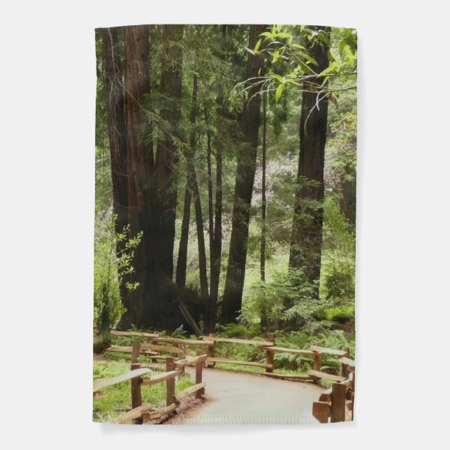 Muir Woods Path I Nature Photography Garden Flag (Front)