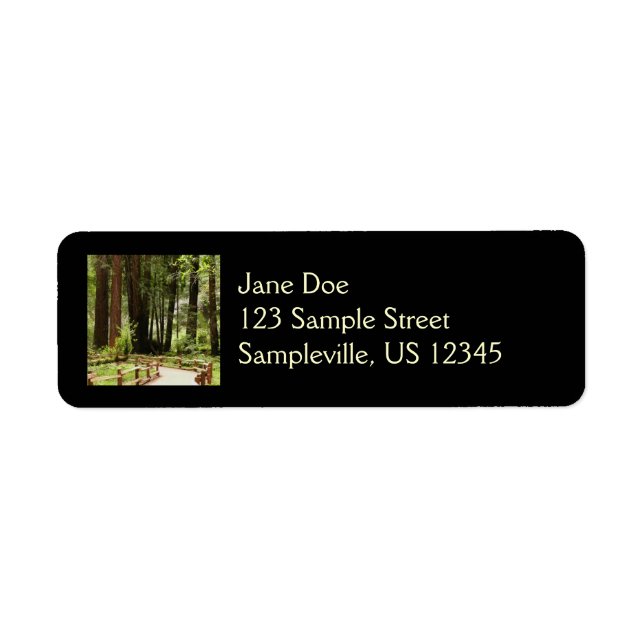 Muir Woods Path I Nature Photography Label (Front)