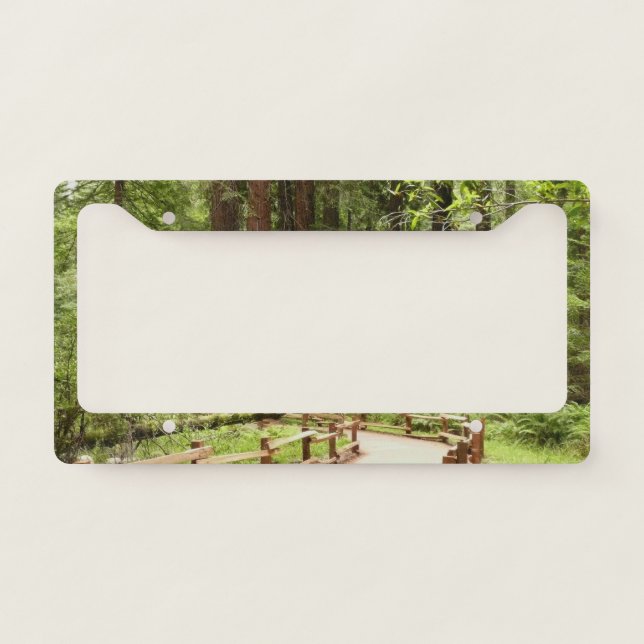 Muir Woods Path I Nature Photography License Plate Frame (Front)