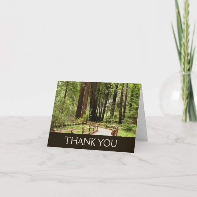 Muir Woods Path I Nature Photography Thank You Card (Front)