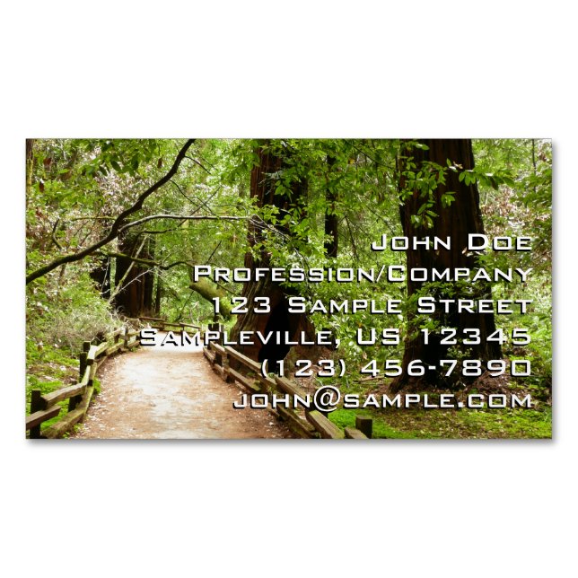 Muir Woods Path II Nature Photography Business Card Magnet (Front)