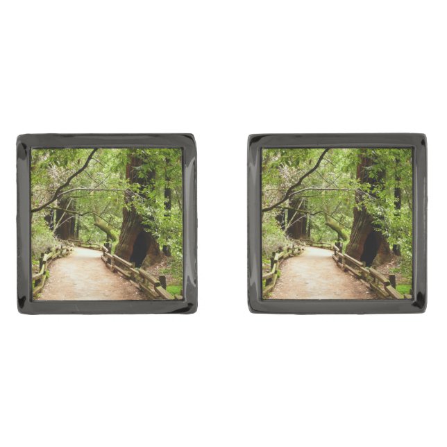 Muir Woods Path II Nature Photography Cufflinks (Front)