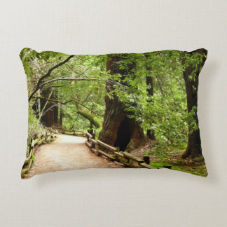 Muir Woods Path II Nature Photography Decorative Pillow