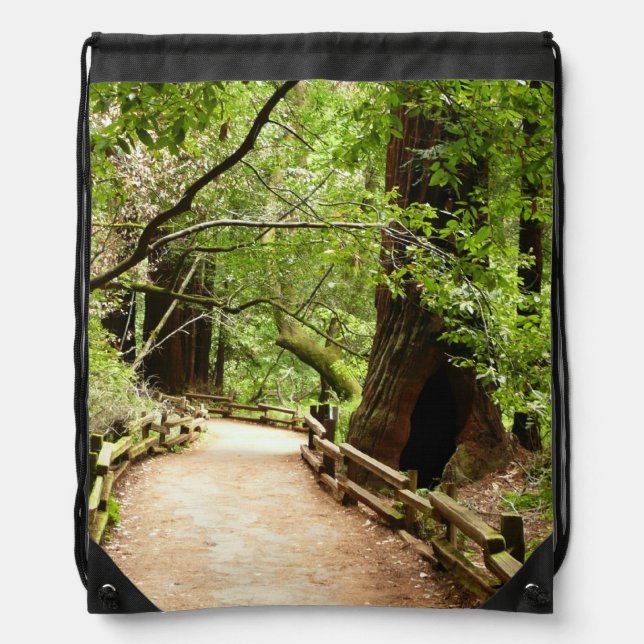 Muir Woods Path II Nature Photography Drawstring Bag (Front)