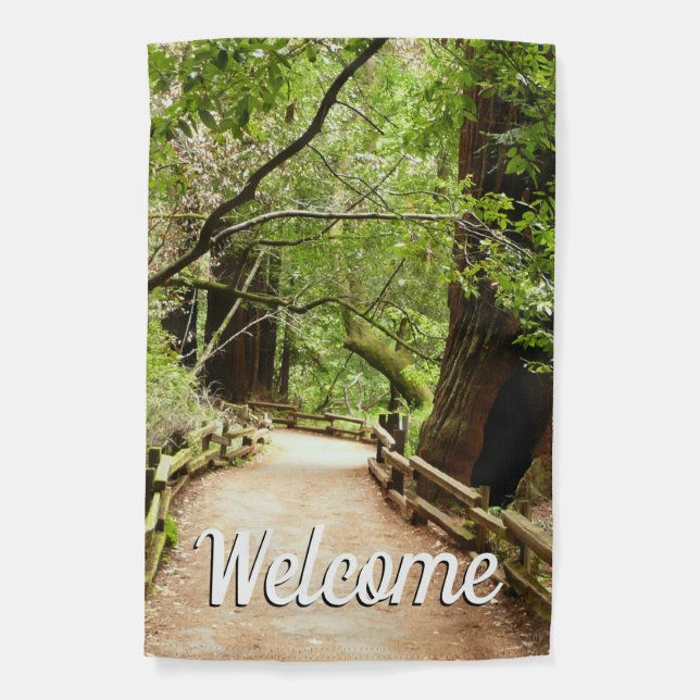 Muir Woods Path II Nature Photography Garden Flag (Front)