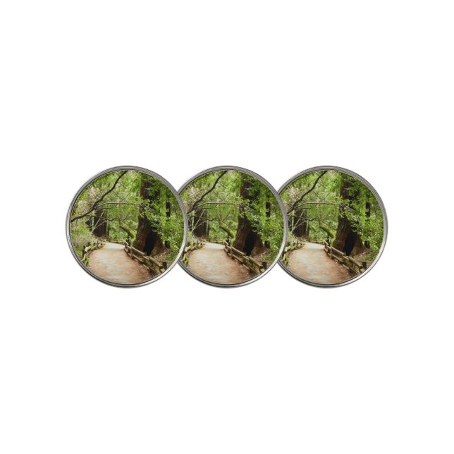 Muir Woods Path II Nature Photography Golf Ball Marker (3 Up)