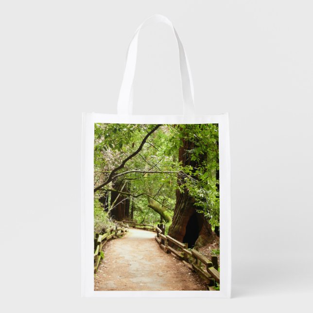 Muir Woods Path II Nature Photography Grocery Bag (Front)