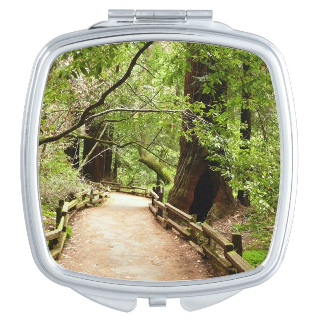 Muir Woods Path II Nature Photography Makeup Mirror (Front)